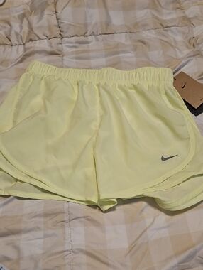 Nike Women's Light Neon Yellow Athletic Running Shorts